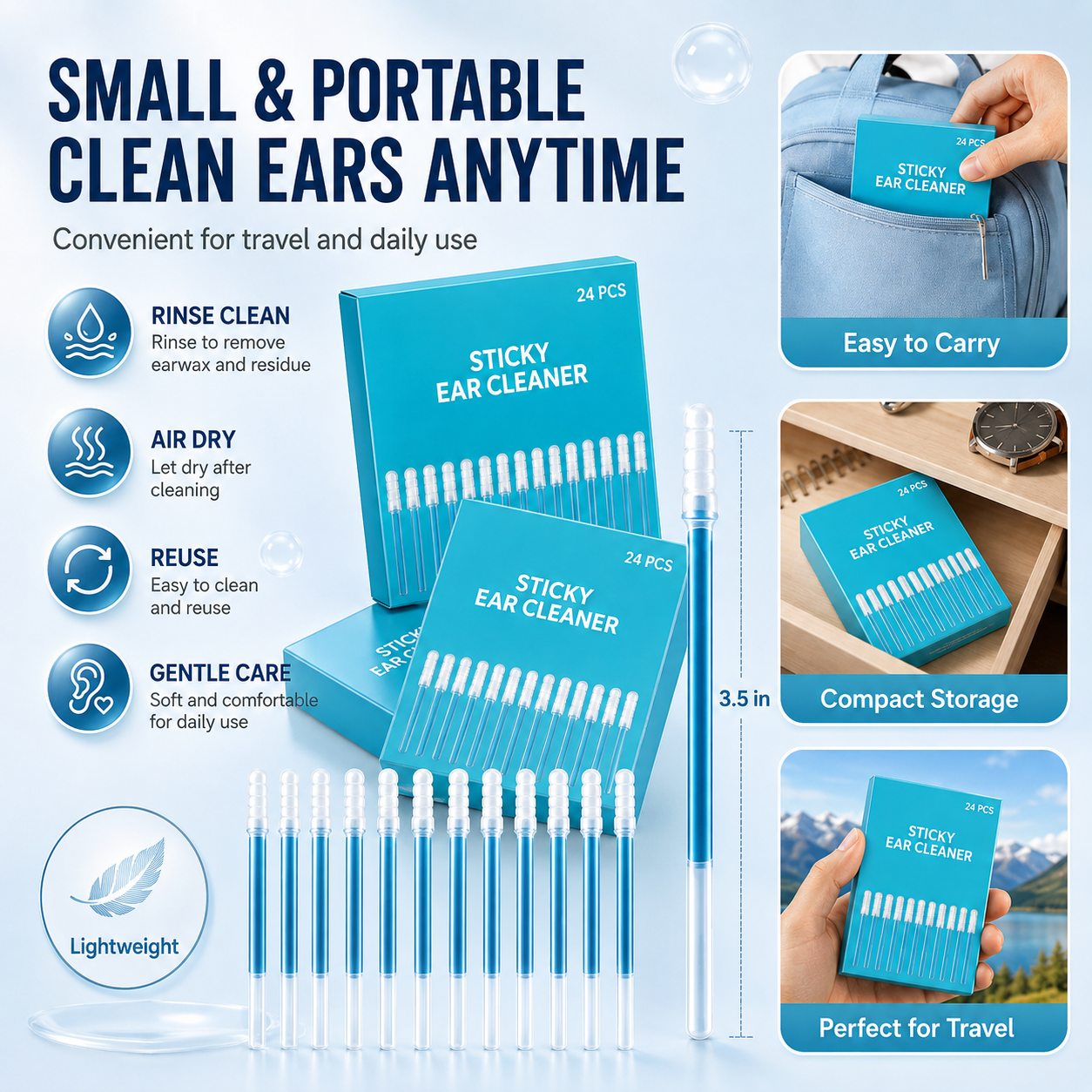 Sticky Ear Cleaning Sticks – Gentle & Effective Earwax Removal Tool