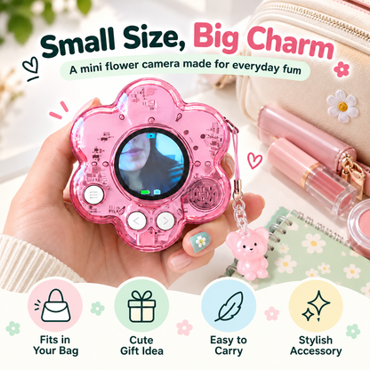 🔥Last Day 50% OFF🌸 Flower Mini Digital Camera | Photo + Video Bag Charm Camera