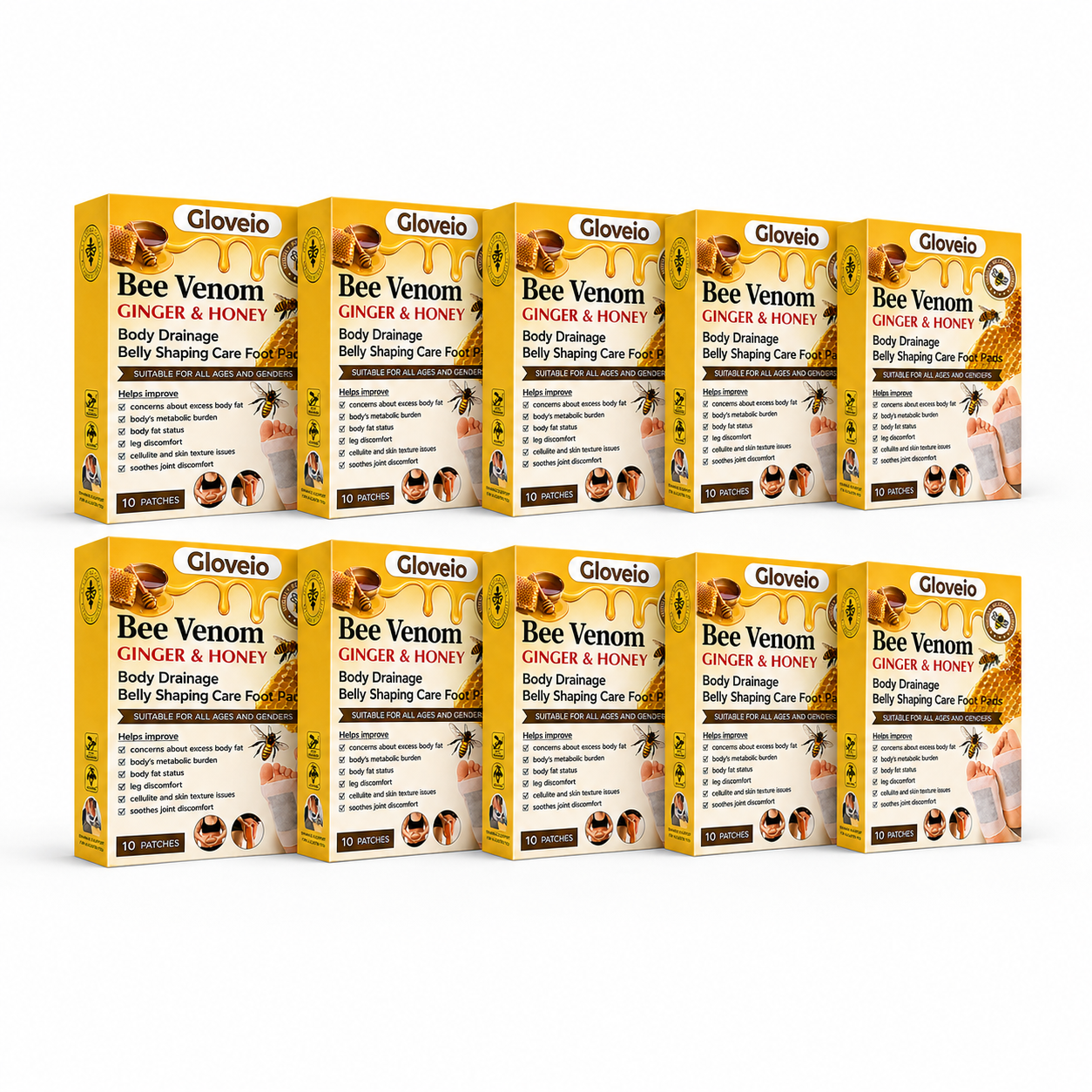 🔥Last Day 79% OFF! 🌿Gloveio™ Bee Venom Foot Patches (Set of 10)