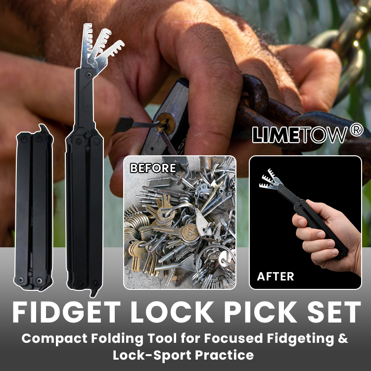 LIMETOW® Fidget Lock Pick Set – Compact Folding Tool for Focused Fidgeting & Lock-Sport Practice