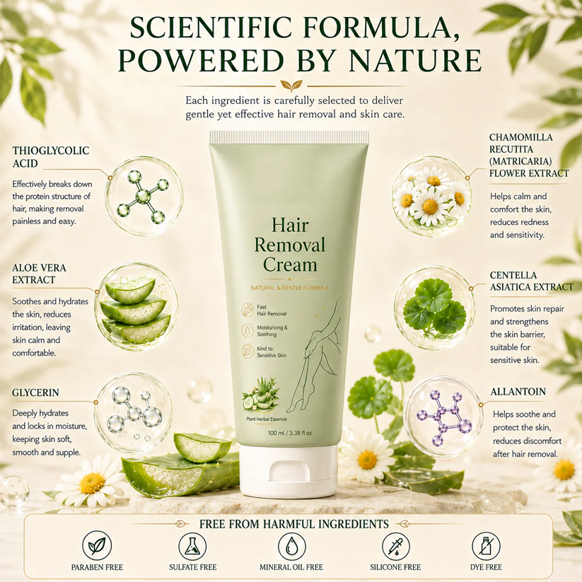 LAST DAY -BUY 1 GET 1 FREE🤩 Painless Depilatory Cream – No Razor Bumps, No Harsh Odor
