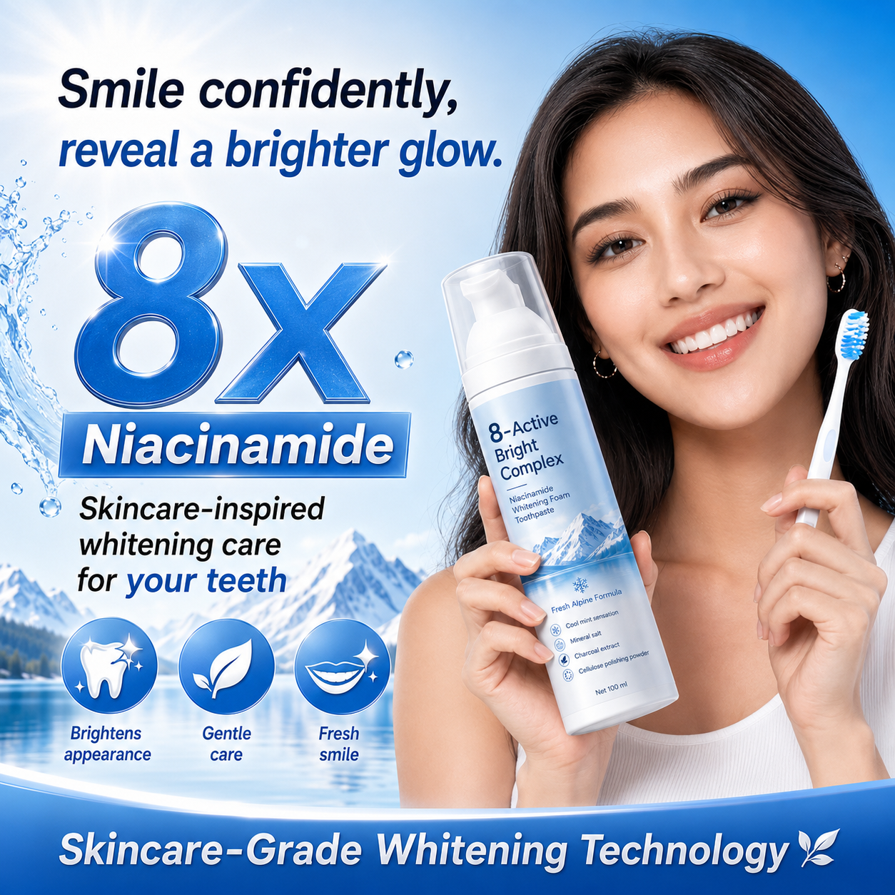 LIMETOW® [Professional Grade] Niacinamide Foaming Toothpaste 8X