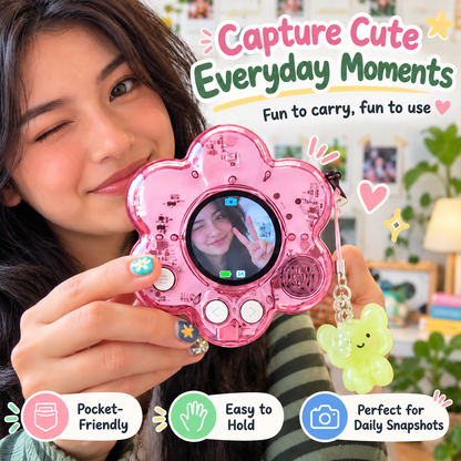 🔥Last Day 50% OFF🌸 Flower Mini Digital Camera | Photo + Video Bag Charm Camera