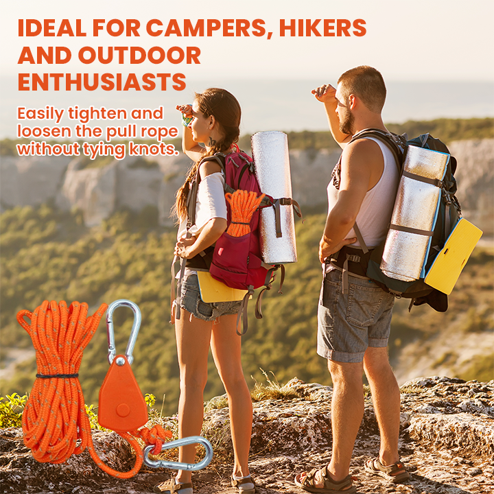 LIMETOW® Outdoor Pulley Adjuster – Fast Tension Control for Smarter Campsites!
