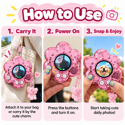 🔥Last Day 50% OFF🌸 Flower Mini Digital Camera | Photo + Video Bag Charm Camera