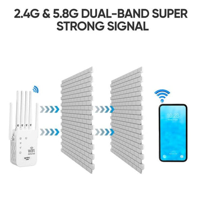 🔥📶WiFi Extender 6-Antenna Strong Signal🚀⚡