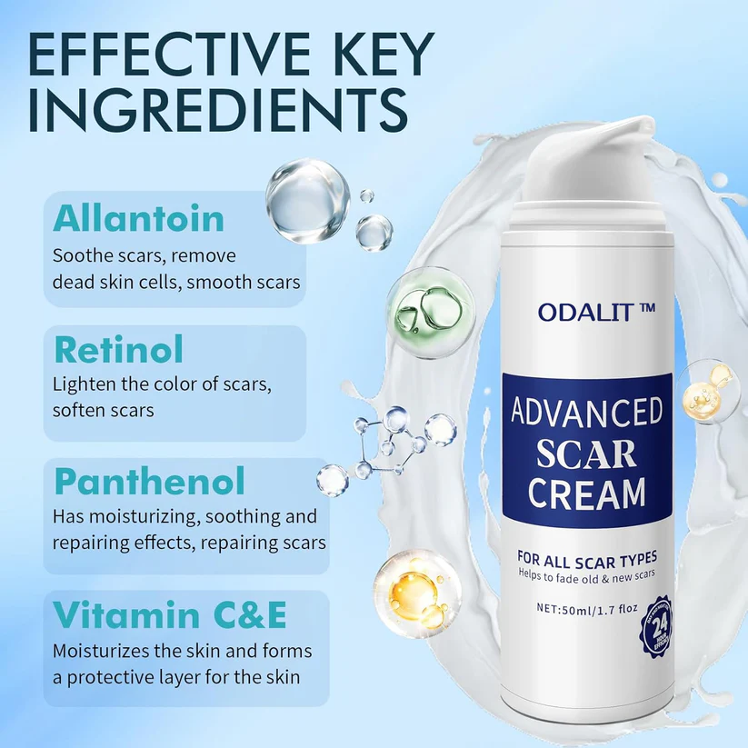 LIMETOW® Scar Cream Gel, Advanced Silicone Scar Gel, Professional Scar Removal Cream for Surgical Scars, Stretch Mark, Keloid Bump, C-Section, Old and New Scars