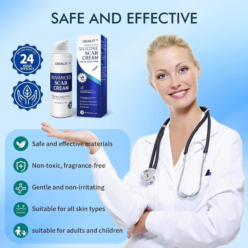 LIMETOW® Scar Cream Gel, Advanced Silicone Scar Gel, Professional Scar Removal Cream for Surgical Scars, Stretch Mark, Keloid Bump, C-Section, Old and New Scars