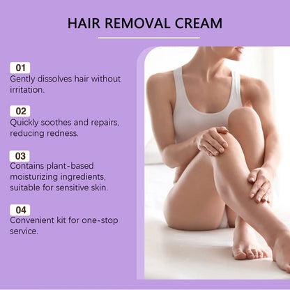 Bikini Pain-Free Hair Removal Cream for Sensitive Skin,Gentle Citrus Sensitive Skin Hair Removal Cream&Spray