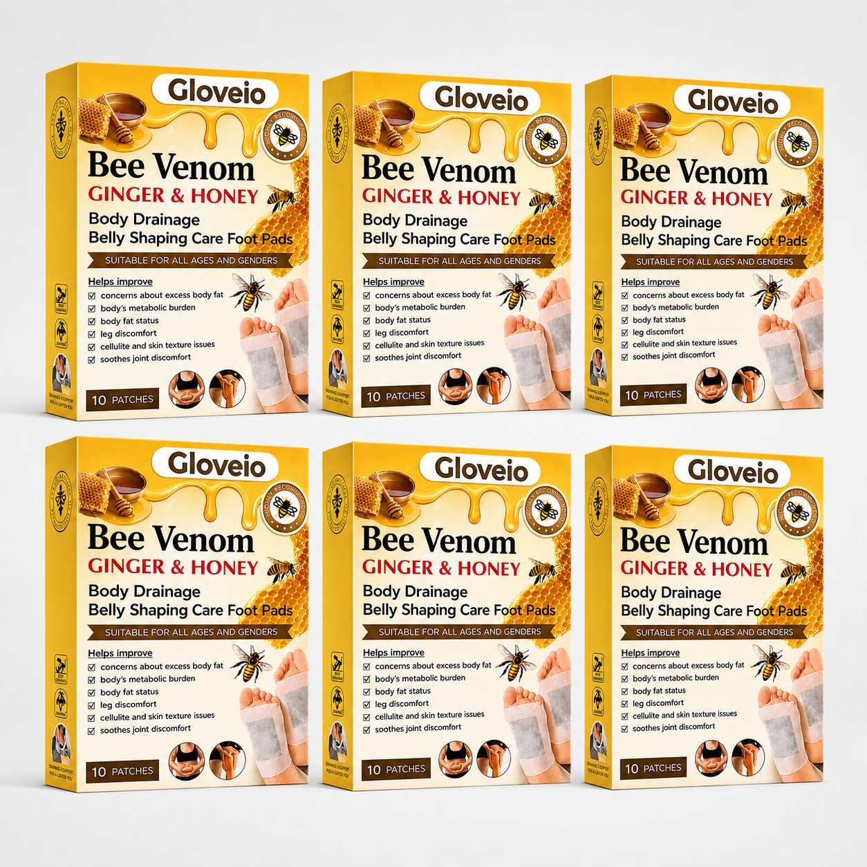 🔥Last Day 79% OFF! 🌿Gloveio™ Bee Venom Foot Patches (Set of 10)